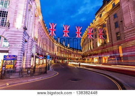 Piccadilly Circus In London At Night