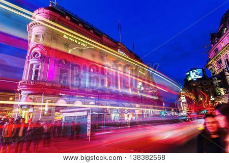 Piccadilly Circus In London At Night