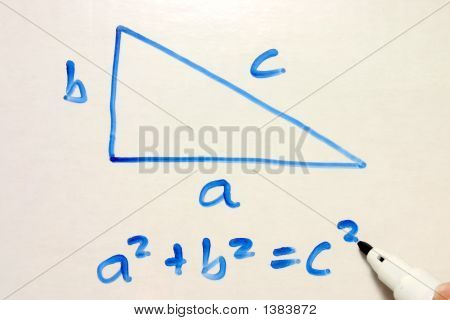 Pythagoras ligning på et Whiteboard