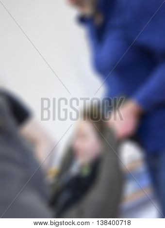 First aid course theme creative abstract blur background with bokeh effect