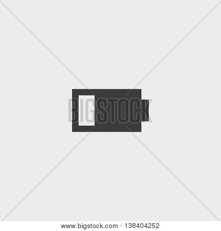 Phone battery icon in a flat design in black color. Vector illustration eps10