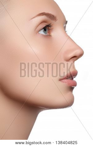 Beautiful Face With Clean Fresh Skin. Portrait Young Woman