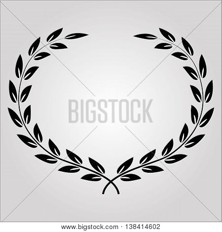Laurel wreath icon. Laurel wreath logo. Laurel wreath symbol. Winner wreath isolated minimal design. Vector illustration