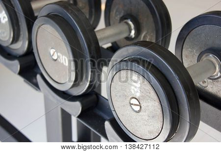 Close Up Fitness Exercise Equipment Dumbbell Weights.