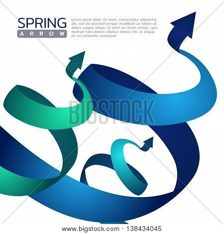 Blue and green Spring arrow abstract sign vector design