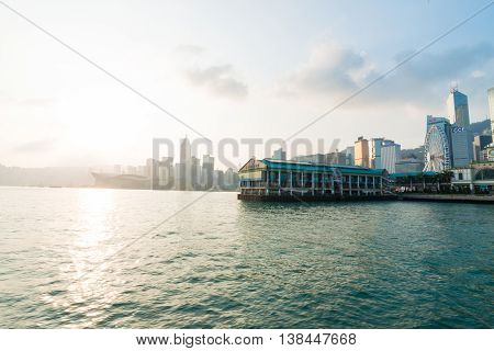 Hong Kong China: 23 OCT 2015 Hongkong Cityscape Victoria Harbour Hongkong Business Center District Hong Kong China
