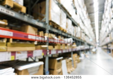Warehouse Inventory In Defocus Store Blur Background