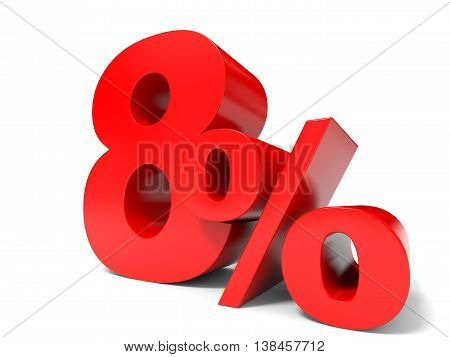 Red Eight Percent Off. Discount 8%.