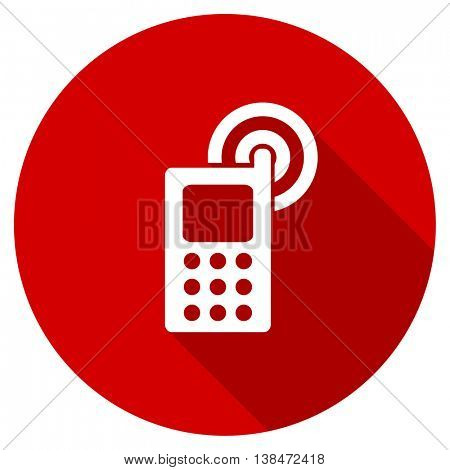 phone vector icon, red modern flat design web element