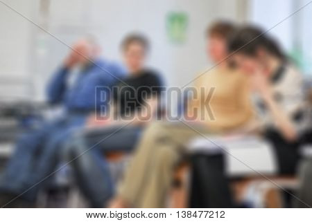 First aid course theme creative abstract blur background with bokeh effect