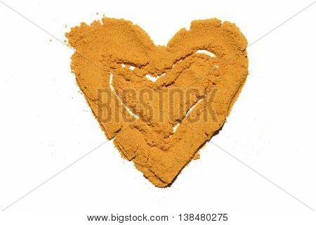 Turmeric Heart Health Yellow Powder on white background