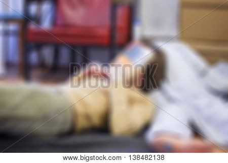 First aid course theme creative abstract blur background with bokeh effect