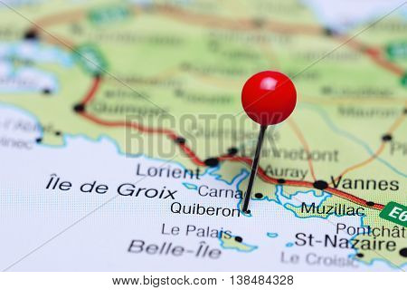 Quiberon pinned on a map of France