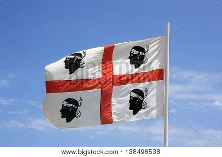 The flag of Sardinia - La bandiera sarda -The Flag of the four Moors - i quattro mori.