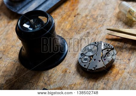 Watchmaker Or Horologists Work Bench