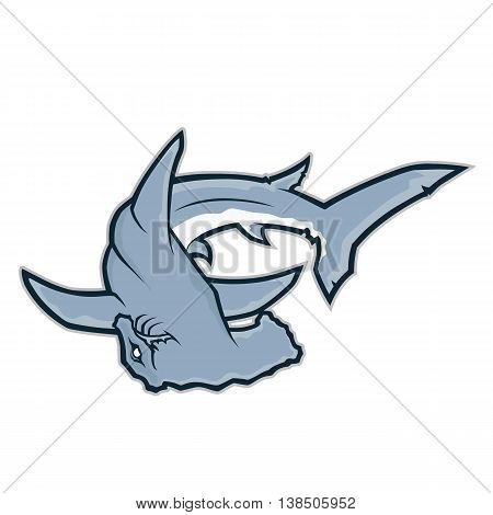 Clipart picture of a hammerhead shark cartoon mascot character