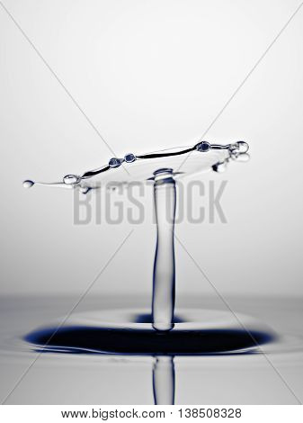 Water Drop Collision Macro Black blue and White