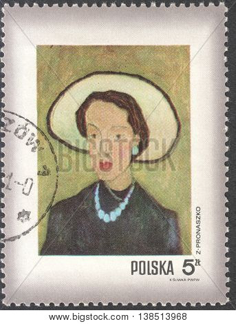 MOSCOW RUSSIA - CIRCA FEBRUARY 2016: a post stamp printed in POLAND shows painting 