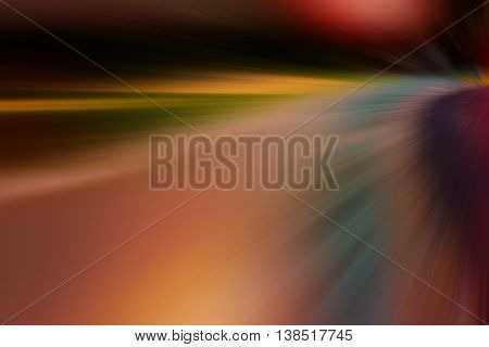 abstract expressive composition of colored curved radial lines