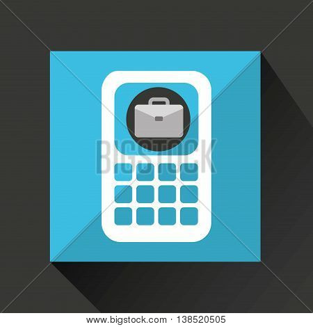 briefcase with technology smarphone icon, vector illustration