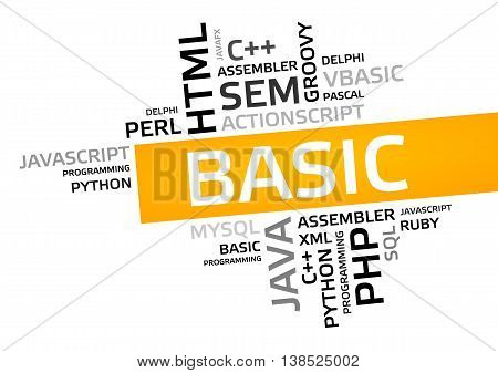 Basic Word Cloud, Tag Cloud, Vector Graphic