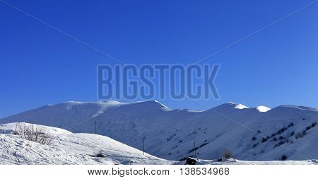 Panoramic View On Off-piste Slope In Early Morning