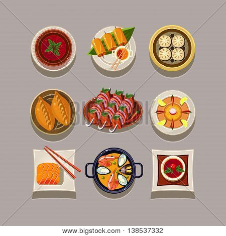 Korean food illustration in modern style for different use