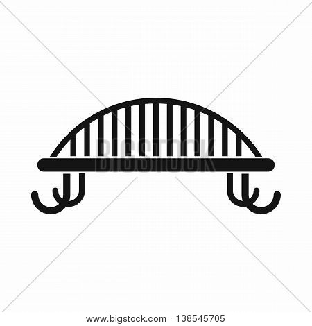 Bench with backrest icon in simple style. Seat symbol isolated vector illustration