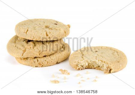Stem ginger cookies isolated on a white background