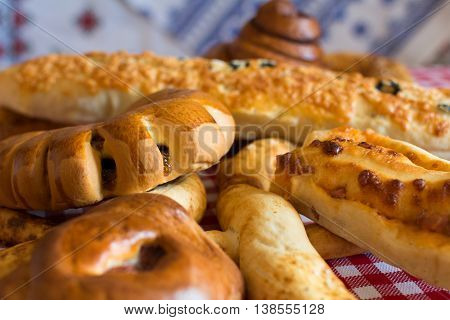 bread assortment. Composition of bread selective focus