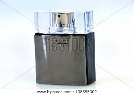 KIEV UKRAINE - July 31 2012. Illustrative editorial photo - perfume for men Guerlain Homme