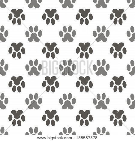 Seamless Cat Animal Paw Pattern. Print of Paw Background