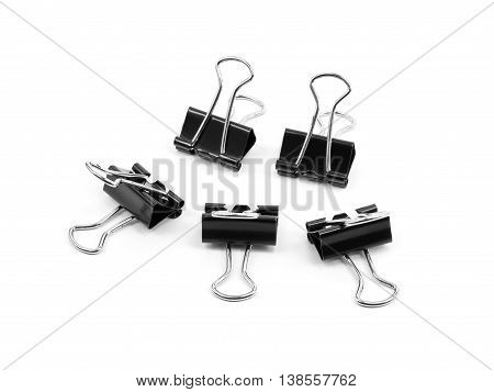 Binder clip Paper clip isolated on white background