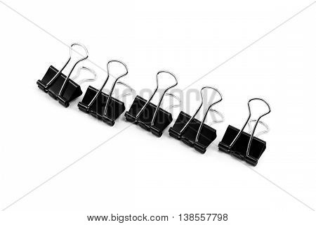 Binder clip Paper clip isolated on white background