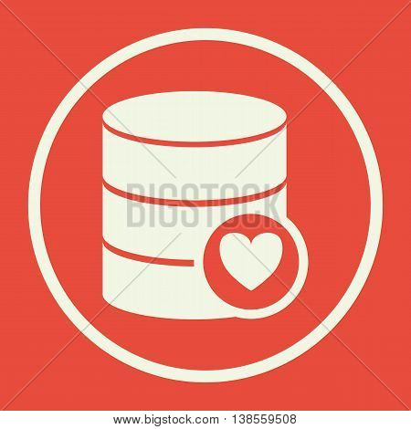 Database Heart Icon In Vector Format. Premium Quality Database Heart Symbol. Web Graphic Database He