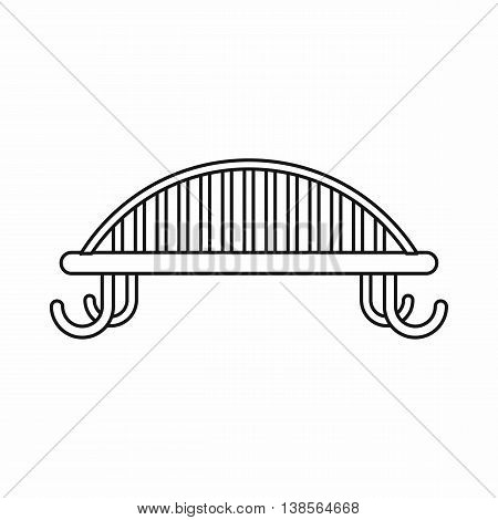 Bench with backrest icon in outline style. Seat symbol isolated vector illustration