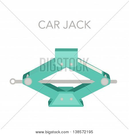 Blue Metallic Car Jack on white background. Vector illustration.