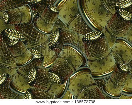 In this image you can see a thimbles, from the tailor work tool.