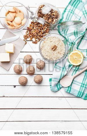 Traditional Bee Nest Cake On Wooden Background