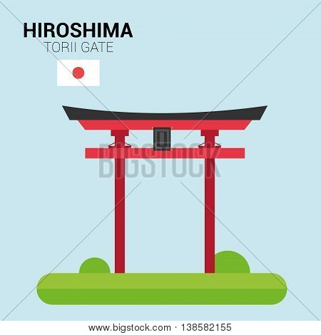 Monuments and landmarks Vector Collection: Hiroshima Torii Gate. Descripción: Vector illustration of Hiroshima Torii Gate (Japan). Monuments and landmarks Collection. EPS 10 file compatible and editable.