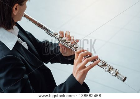 Woman Playing Transverse Flute