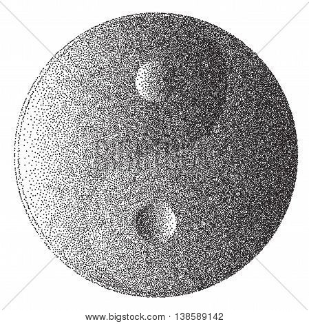 Yin and Yang sign in a dotter stipple style effect