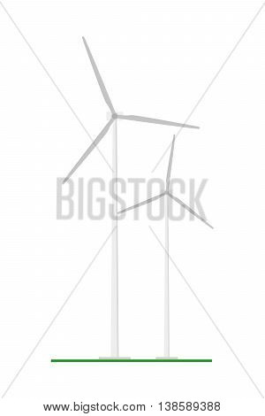 Cute cartoon vector illustration of a eolian energy plant