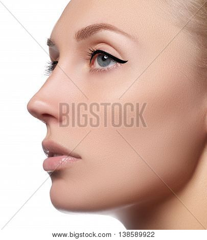Beautiful Face Of Young Woman With Clean Fresh Skin
