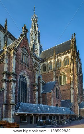 The Grote Kerk or St.-Bavokerk is a Protestant church and former Catholic cathedral located on the central market square in the Dutch city of Haarlem