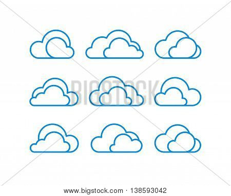 Abstract clouds weather or storage icon collection