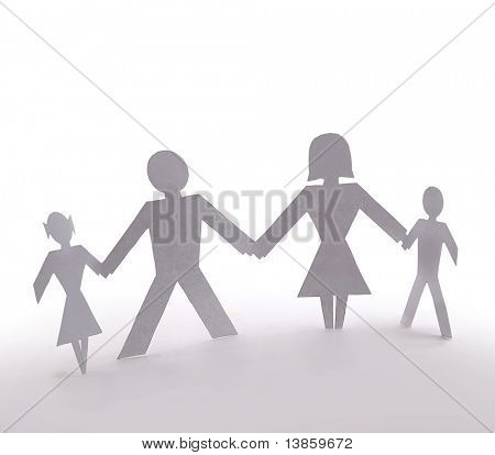 Şalter insanlar Aile dört ayakta tutan ellerin