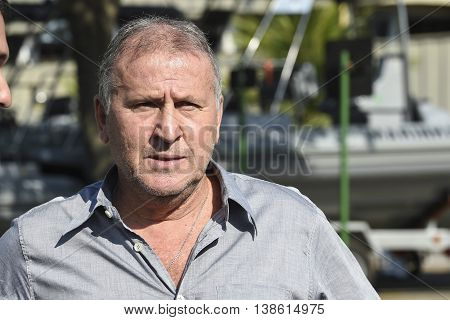 Rio de Janeiro Brazil - july 14 2016: Zico football player gives an interview during tribute