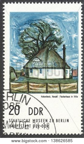 MOSCOW RUSSIA - CIRCA FEBRUARY 2016: a stamp printed in DDR shows a painting 