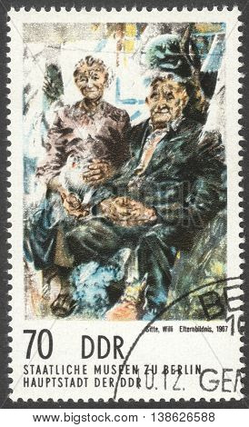 MOSCOW RUSSIA - CIRCA FEBRUARY 2016: a stamp printed in DDR shows a painting 